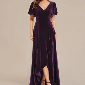 Ever-Pretty Purple Velvet Dress Size 10